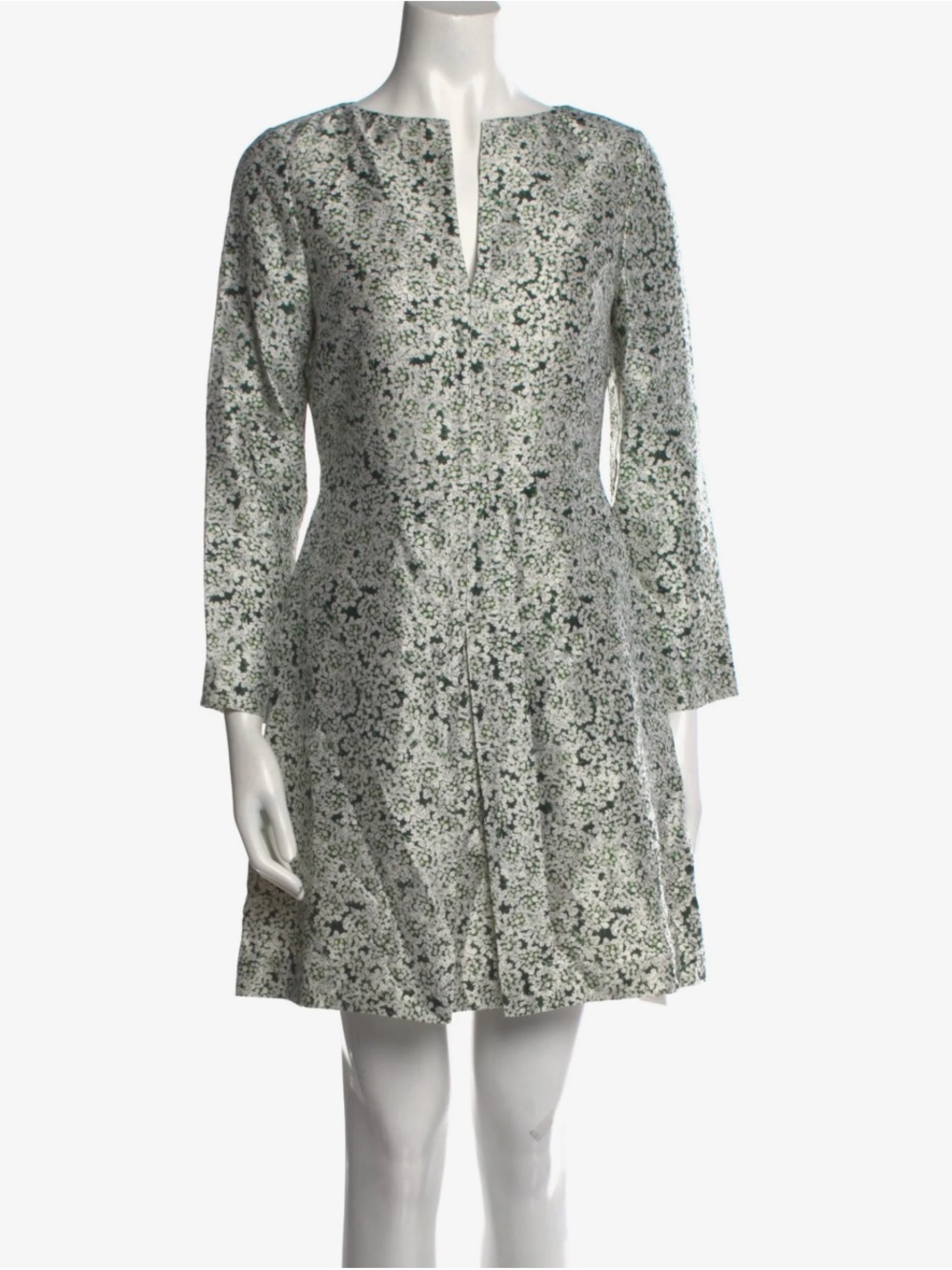 Tory Burch White and Green Mini Floral Dress
